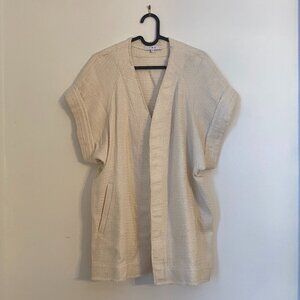 IRO Cotton & Linen Kimono Style Cream Cardigan Vest Jacket Size 34 XS